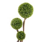 Buxus inalt artificial cu 3 globuri. Arbusti artificali de ornament